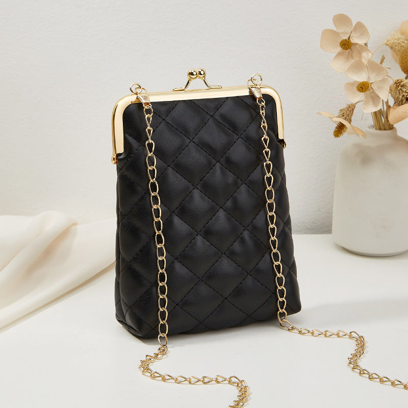 bolso de monedas de bolsas de clip de rhombus PU al por mayor